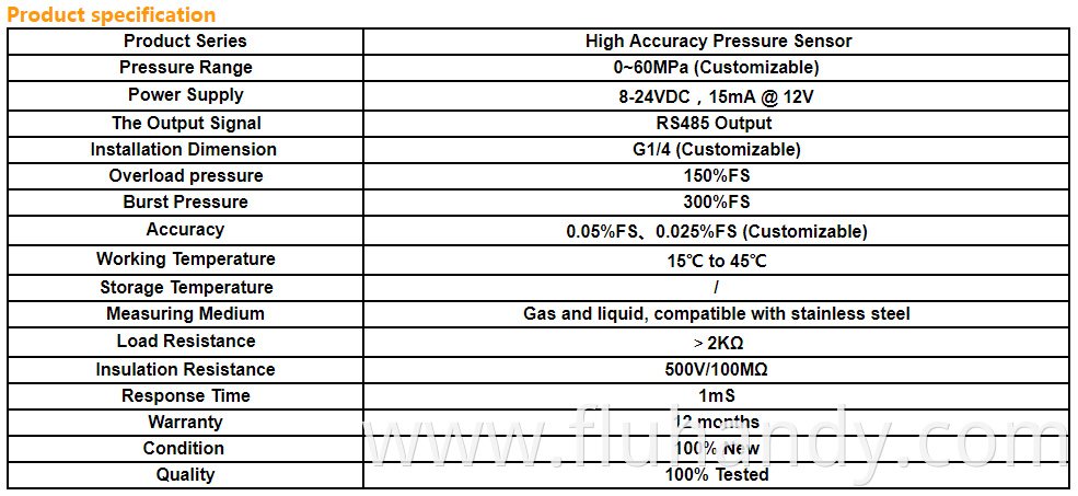 F1000 High precision pressure sensor